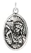Sterling Silver St. Barbara Medal Pendant 15/16" X 5/8" (24 mm X 16 mm).