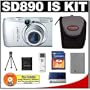 Canon PowerShot SD890IS 10MP Digital Camera with 5x Image Stabilized Zoom (Silver) + 2GB Cameta Bonus Accessory Kit