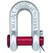 Crosby 1019052 Carbon Steel G-215 Round Pin Chain Shackle, Galvanized, 17 Ton Working Load Limit, 1-1/2" Size