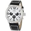 Invicta Men's 1426 II Collection Chronograph White Dial Black Leather Watch