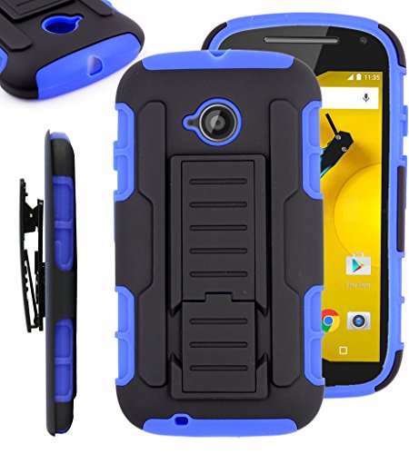 Moto E Lte case iWIRE® IROB Blue Rugged Impact Armor Hybrid Kickstand Cover with Belt Clip Holster Case for Motorola Moto E LTE 2nd Generation (Sprint, Boost Mobile, Cricket,Virgin Mobile,Verizon) + iWIRE® Touch Screen Pen Moto E Lte case iWIRE® IROB Blue Rugged Impact Armor Hybrid Kickstand Cover with Belt Clip Holster Case for Motorola Moto E LTE 2nd Generation (Sprint, Boost Mobile, Cricket,Virgin Mobile,Verizon) + iWIRE® Touch Screen Pen