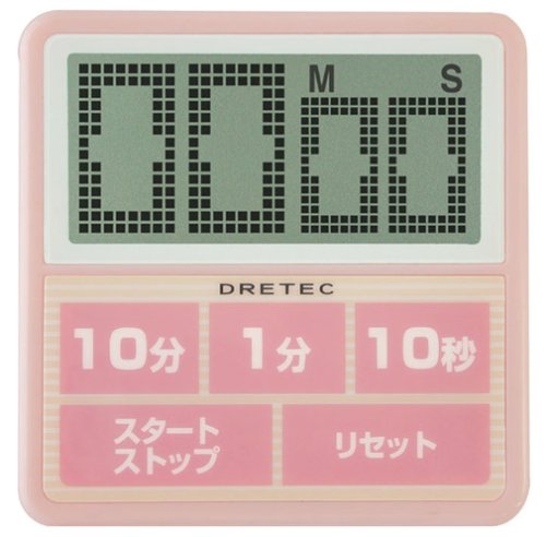 DRETEC 防滴大画面タイマー ピンク T-163PK