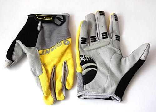 Reflex Gel Bike Full Finger Gloves Cycling Skiing Skateboard Shock Pads Yellow