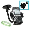 Suction Cup Car Windshield and Vent Mount for PDA Smart Phone iPod iPhone Blackberry and treo - Universal fits everything from 50mm. to 90mm (1.9 to 3.5 inches) + Live*Laugh*Love Wristband!!!