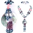 Double Strand Necklace made of Freshwater Cultured Pearls, Jade, Crystals and Agate *** Augustina Jewelry Special Design !
