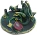 Dragons Themed Small Disc Wooden Decorative Handmade Incense Burner