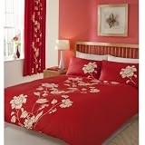 Chantilly Red Double Bed Poly/Cotton Duvet Cover Set