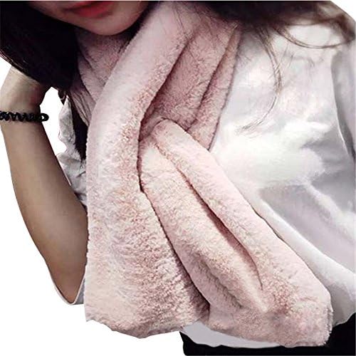 SoEcho Simple Pink Soft Warm Imitation Rabbit Fur Winter Scarf for Women