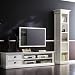 Interior White Distressed Media Center and TV Stand, CD and DVD storage made of solid Mahogany Wood, 2 drawers and 2 shelves, Halifax Collection