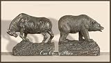 Bronzed Bull And Bear Stock Market Bookends