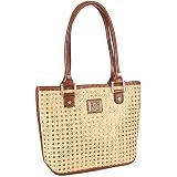 Anne Klein Wicker Park Large Shopper Handbag WHITE/GOLD