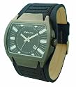 Kahuna Kuc-0001G Mens Black Leather Cuff Watch
