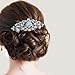 EVER FAITH Wedding Hair Accessories for Bride, Flower Teardrop White CZ Austrian Crystal Bridal Side Comb Headpiece for Women