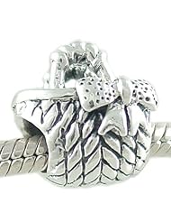 Authentic Biagi Sterling Silver Beach Basket Charm for European Bead Bracelet