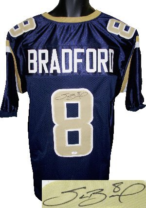 Sam Bradford Signed St. Louis Rams Navy Prostyle Jersey- JSA Hologram
