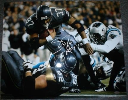 Shaun Alexander Autographed/Hand Signed Seattle Seahawks 16x20 Color Photo