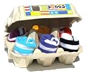 Soggs 6 pairs of stripe design socks in an egg carton