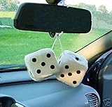 Produkt-Bild: Pl&uuml;schw&uuml;rfel wei&szlig;, Fuzzy Dice, Rockabilly, Old School, Pl&uuml;sch W&uuml;rfel WEISS, M-01057