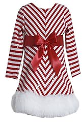 Girls Striped Print Sequined  Polyester/Satin/Spandex  Dress With Rhinestones and a Sash 