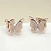 Aegean Jewelry Titanium Lady's Butterfly Charming Stud Earring with a Gift Box and a Free Small Gift
