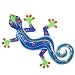 Recycled Metal Hanging Blue Green Gecko