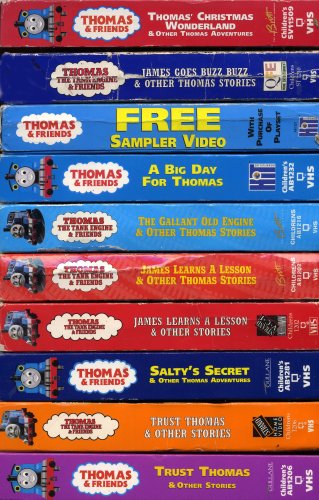 thomas & friends set 10 vhs: Thomas the Tank Engine and Friends - Trust Thomas, Trust Thomas & Other Stories ; Thomas the Tank Engine, Thomas the Tank Engine and Friends - Salty's Secret, Thomas The Engine: James Learns A Lesson & Other Stories: Storyteller Ringo Starr, Thomas the Tank Engine - James Learns a Lesson , Thomas the Tank Engine & Friends - The Gallant Old Engine, Thomas the Tank Engine and Friends - A Big Day for Thomas, thomas sodor stories two thomas adventures, James Goes Buzz Buzz & Other Stories , Thomas & Friends - Christmas Wonderland