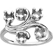 14K White Gold Mother's Ring - 5 Gemstone -- YOU CHOOSE THE COLORS!