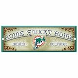 NFL Miami Dolphins 6-by-17 Wood "Home Sweet Home" Cross Stitch Sign