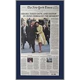 Barack Obama - NY Times - 44th President - Inauguration - Wood Mounted Newspaper Print