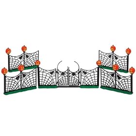 Lemax Spooky Town Village Collection 5-Piece Halloween Spiderweb Fence #74581