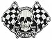 Lucky 13 Vintage Flags Embroidered Patch Iron-On Hot Rod