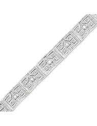 Sterling Silver Vintage Style CZ Bracelet - 7 Inch