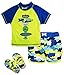 Wippette Baby Boys Pop Camo with Shark Rash Guard Swim Short Set with Flip Flops