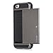 iPhone SE, iPhone 5S iPhone 5, Dual-layer Heavy Duty Matte Rugged Protective Cover with Slider ID Credit Card Slot Cash Holder for Apple New iPhone SE iPhone 5S iPhone 5 by Cazle (Gray)