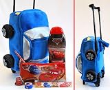 Geburtstagsgeschenke Set BLAUER BLITZ mit Kindertrolley als Auto sowie Disney Cars Duschgel und Kinderschreibset als Geschenke zum Kindertag