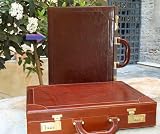 Dark Brown Calfskin Leather Attache Case