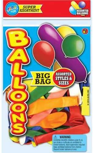 Ja Ru 6.75 x 10 Assorted Styles and Sizes Big Bag Balloons -- 6 per case.