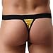 YiZYiF Men's Bulge Pouch C Through Mesh G-Sting Micro Bikini Open Back Underwear Yellow Medium