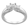 14K White Gold Diamond Engagement Ring - 1.00 Ct.