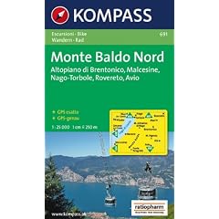 Monte Baldo Nord 1 : 25 000: Wander- und Bikekarte. Altopiano di Brentonico, Malcesine, Nago-Torbole, Rovereto, Avio. GPS-genau