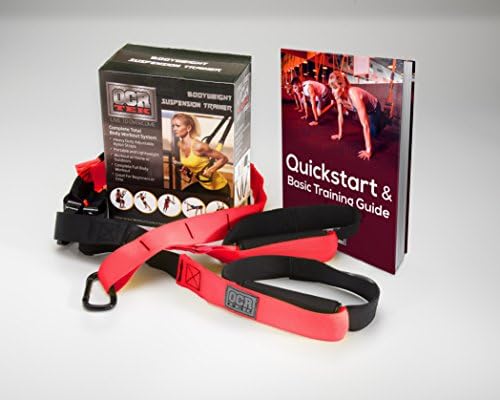 OCRTek Bodyweight Trainer Suspension System Straps with Bonus Workout Guide eBook - Heavy Duty Full Body Fitness Training System and Door Attachment - Perfect for: Crossfit - Home Gym - Travel Bands