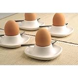 SET, 4x Eierbecher, wei�e Keramik / Porzellan Eier Becher (4 St�ck), BE-78197