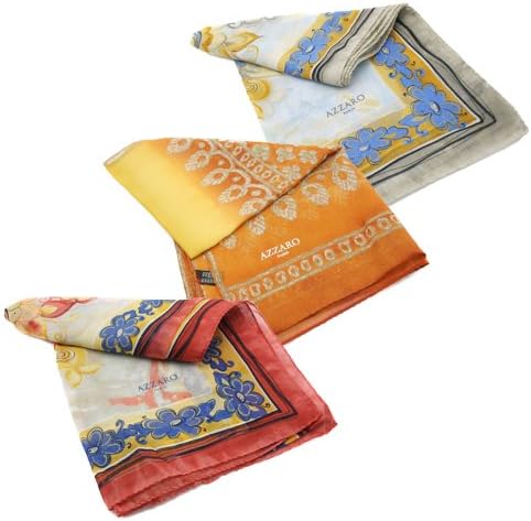 Azzaro Paris Floral AZ 2602-2605-2607 100% Silk Scarves - Set of Three