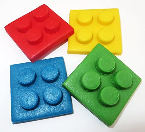 6 Handmade Sugarpaste 4cm Cake Decorations: Lego