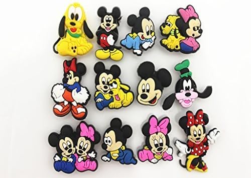 12 Disney Mickey&amp;Friend Shoe Charms for Croc Shoes &amp; Wristband Bracelet party gifts