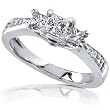 1/2ct TW Three-Stone Princess Cut Diamond Enagagment Ring in 14kt Gold
