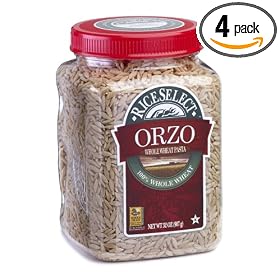RiceSelect Orzo Whole Wheat Pasta, 32-Ounce Jars (Pack of 4)
