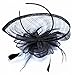 AM CLOTHES Womens Formal Party Cocktail Flower Feather Headband Fascinator Black