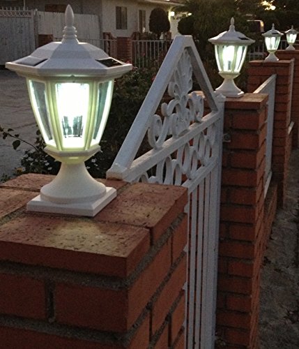 2-pk Solar Hexagon Light w/ Wall Mount or Fence Post Cap Base (4″, 5″ & 6″)* Accessory:3 3/4″ X 3 3/4″ Base* Finish:white * LED Color:white (Default)* Battery:250 Mah (Default)