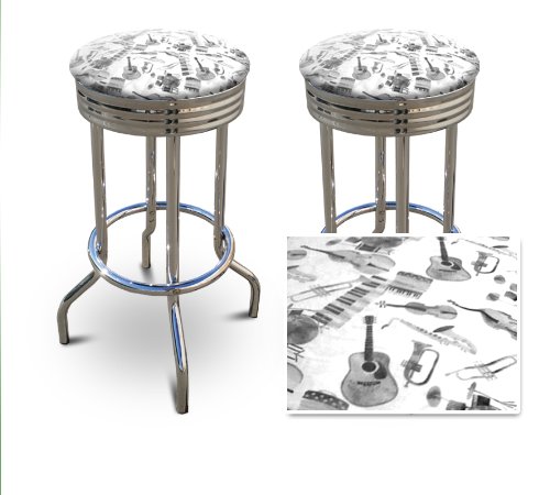 2 24 Musical Instrument Band Music Themed Specialty / Custom Barstools Set